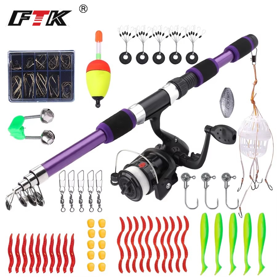 Fishing Rod Travel - FTK 1.8M Portable Spinning Fishing Rod