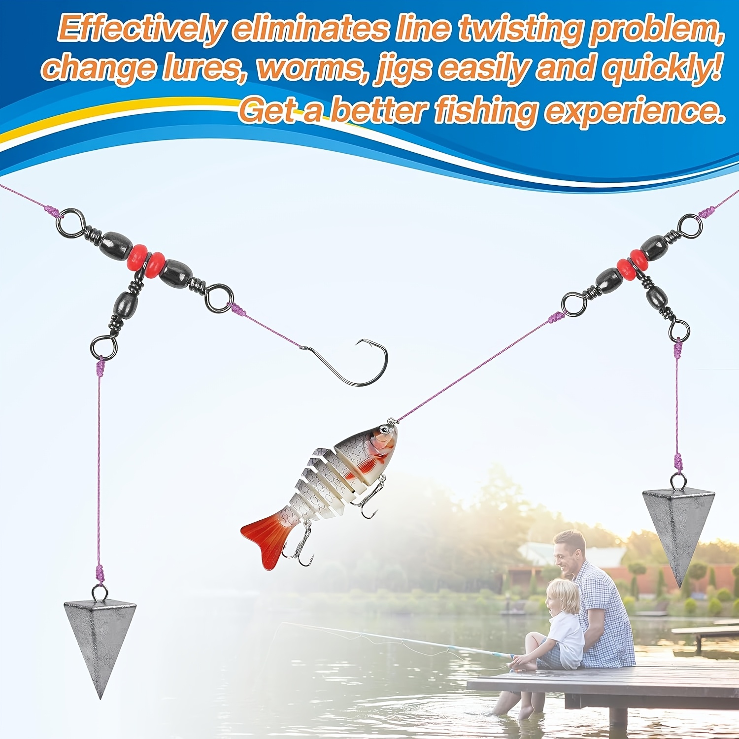 3 Three Way Swivels,Triple Swi - огляд і ціна Fishing Rod Building Kit